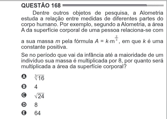 Imagem da questão 168 do ENEM 2012 (Matemática)