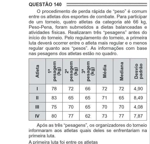 Imagem da questão 140 do ENEM 2016 (Matemática)