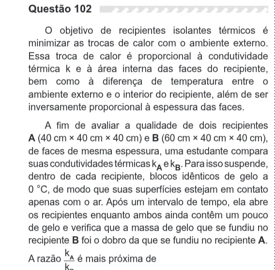 Imagem da questão 102 do ENEM 2019 (Ciências da Natureza)