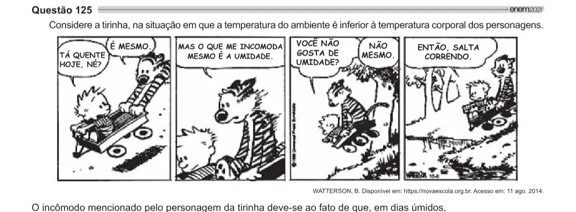 Imagem da questão 125 do ENEM 2021 (Ciências da Natureza)