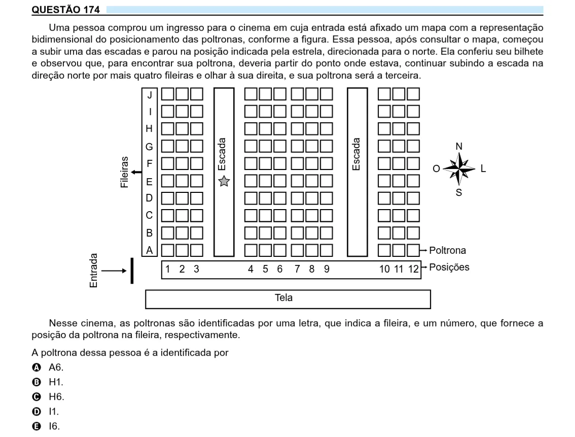 Imagem da questão 174 do ENEM 2023 (Matemática)