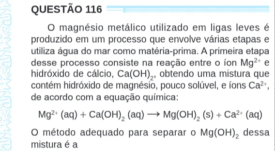 Imagem da questão 116 do ENEM 2024 (Ciências da Natureza)