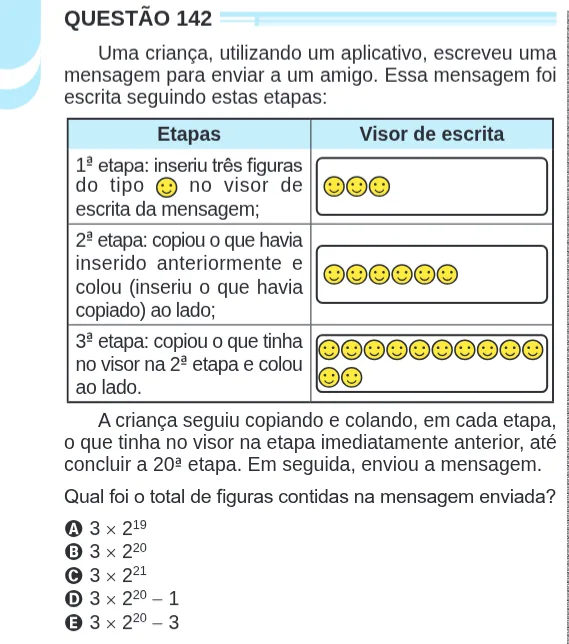 Imagem da questão 142 do ENEM 2024 (Matemática)