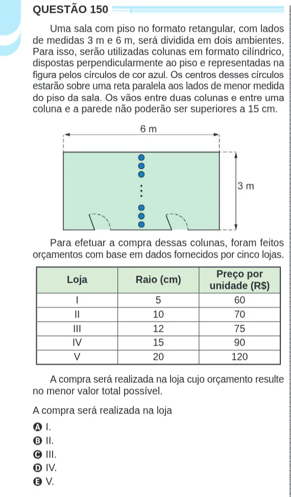 Imagem da questão 150 do ENEM 2024 (Matemática)