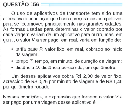 Imagem da questão 156 do ENEM 2024 (Matemática)