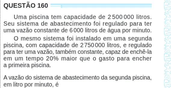 Imagem da questão 160 do ENEM 2024 (Matemática)
