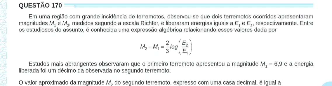 Imagem da questão 170 do ENEM 2024 (Matemática)
