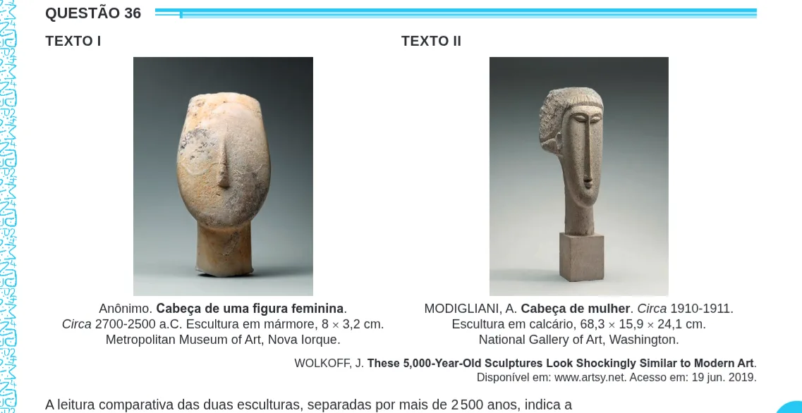 Imagem da questão 36 do ENEM 2024 (Linguagens)