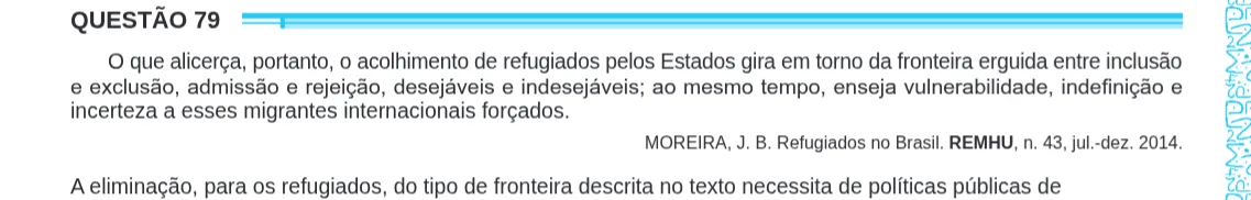 Imagem da questão 79 do ENEM 2024 (Ciências Humanas)