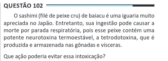 Imagem da questão 102 do ENEM 2025 (Ciências da Natureza)