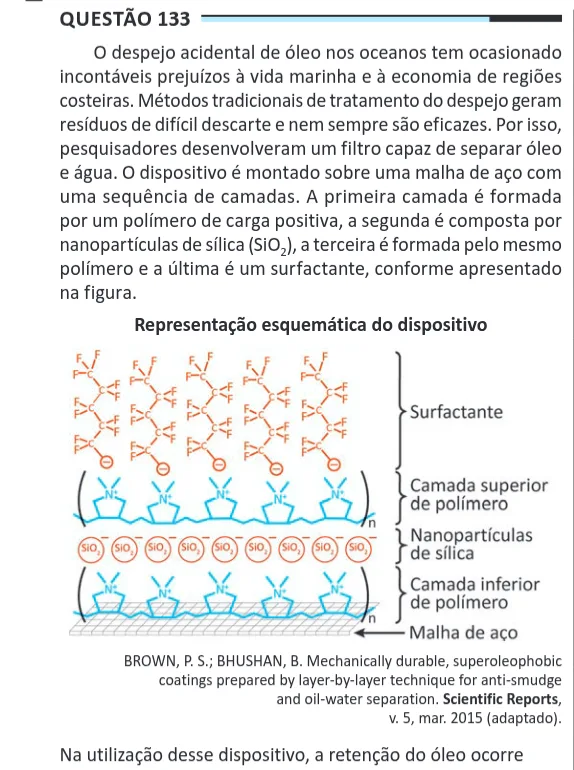 Imagem da questão 133 do ENEM 2025 (Ciências da Natureza)