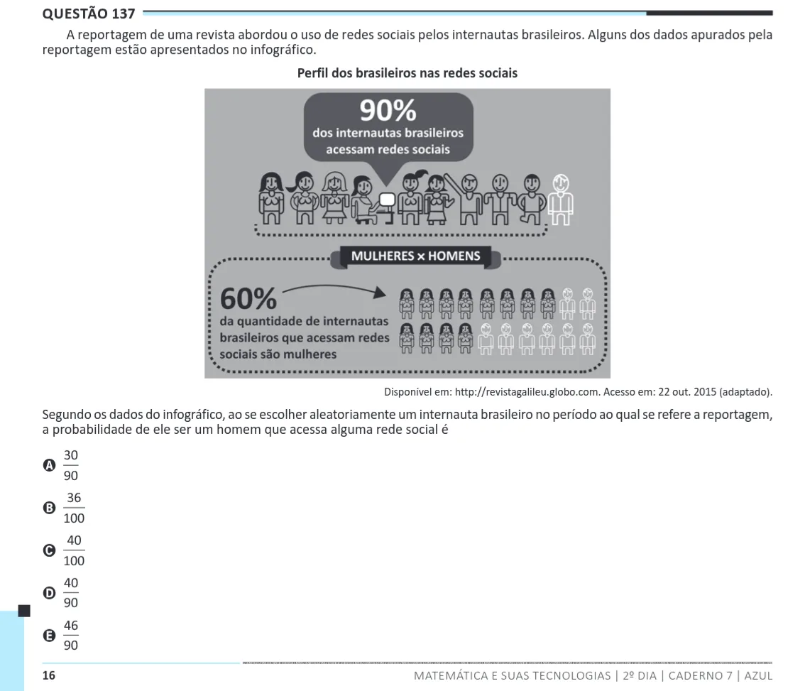 Imagem da questão 137 do ENEM 2025 (Matemática)