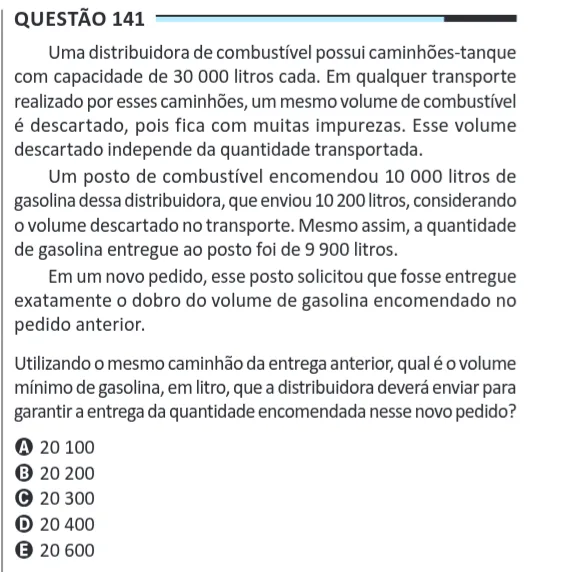 Imagem da questão 141 do ENEM 2025 (Matemática)