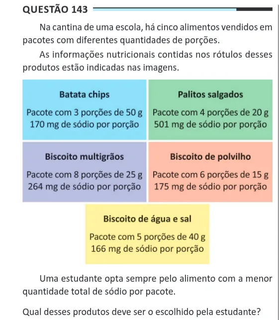 Imagem da questão 143 do ENEM 2025 (Matemática)