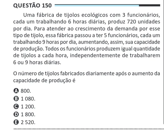 Imagem da questão 150 do ENEM 2025 (Matemática)