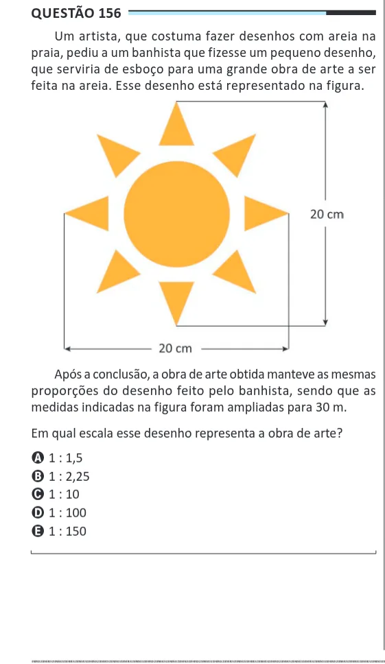 Imagem da questão 156 do ENEM 2025 (Matemática)