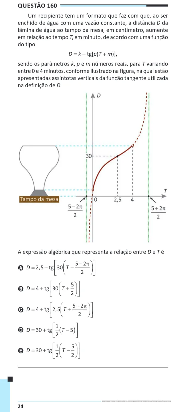 Imagem da questão 160 do ENEM 2025 (Matemática)