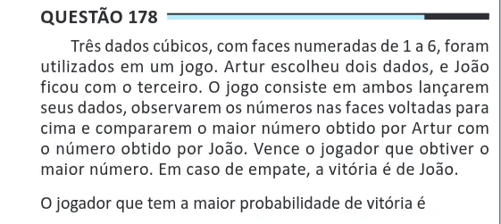 Imagem da questão 178 do ENEM 2025 (Matemática)