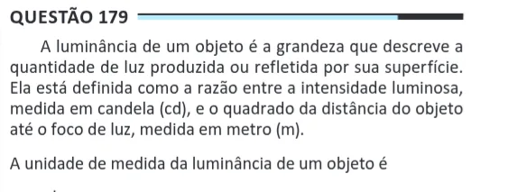 Imagem da questão 179 do ENEM 2025 (Matemática)