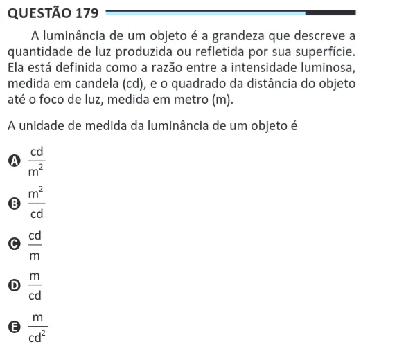 Imagem da questão 179 do ENEM 2025 (Matemática)
